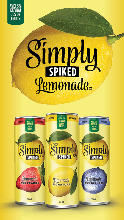 Simply Spiked Lemonade cans