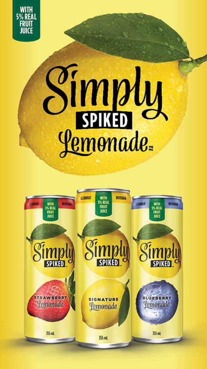 Simply Spiked Lemonade cans